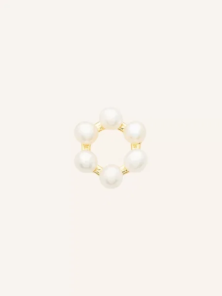 Lulu Copenhagen Náušnice Bouquet Circle Earring zlatá bílá