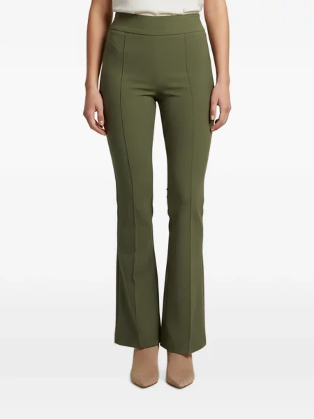 Pantaloni Elisabetta Franchi din crep evazate verde