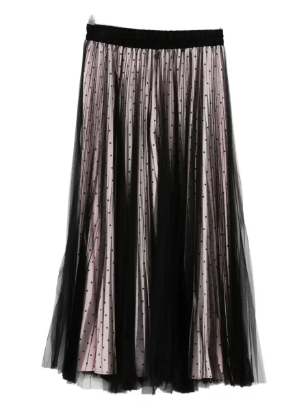 Fusta plisata Styland cu buline din tul plisată negru