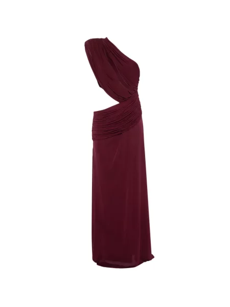 Rochie maxi Arcina Ori asimetrică violet