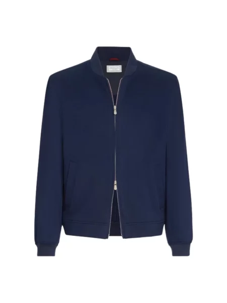 Kurtka bomber Brunello Cucinelli niebieski