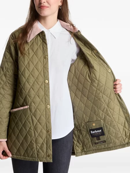 Gulerat matlasat geacă Barbour de catifea cord verde