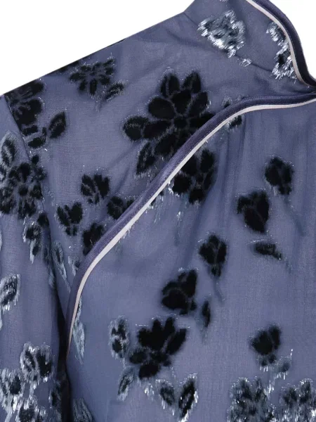 Gulerat rochie midi Pierre-louis Mascia cu model floral gri