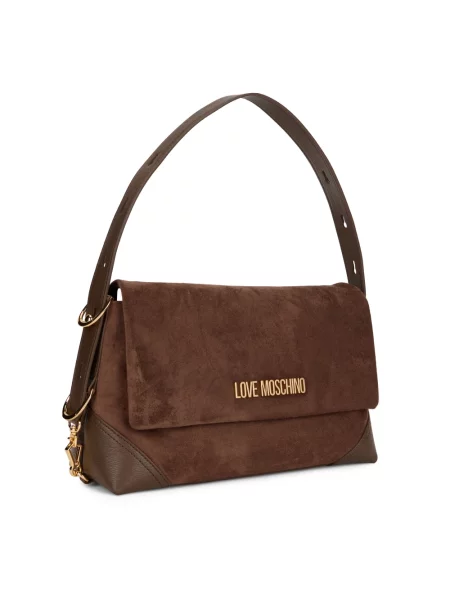 Torebka Love Moschino skórzana brązowa