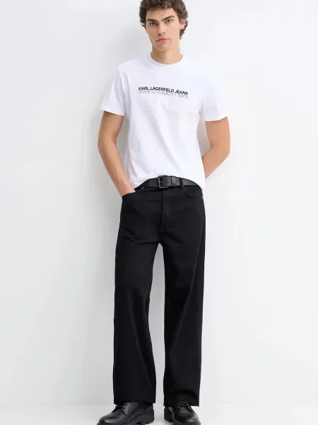 Karl Lagerfeld Jeans t-shirt z nadrukiem biały