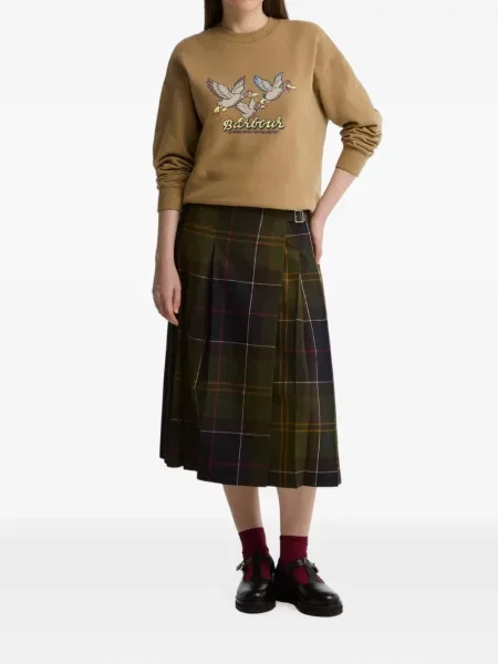 Fustă midi Barbour International în carouri verde