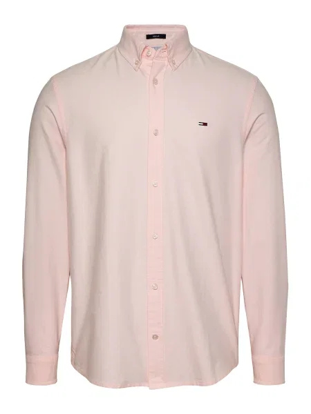 Košulja Tommy Jeans keper ružičasta