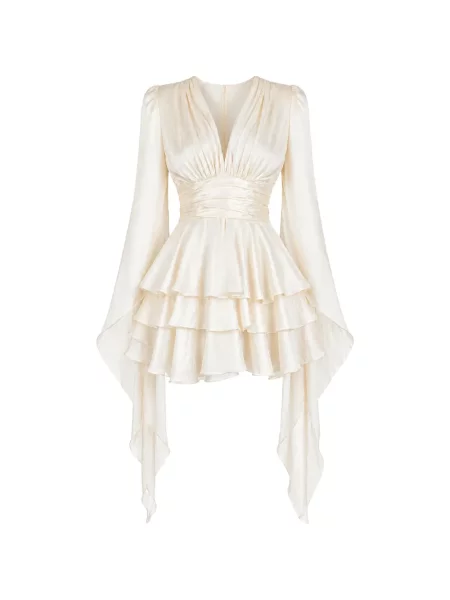 Rochie mini Monarh de mătase cu volane
