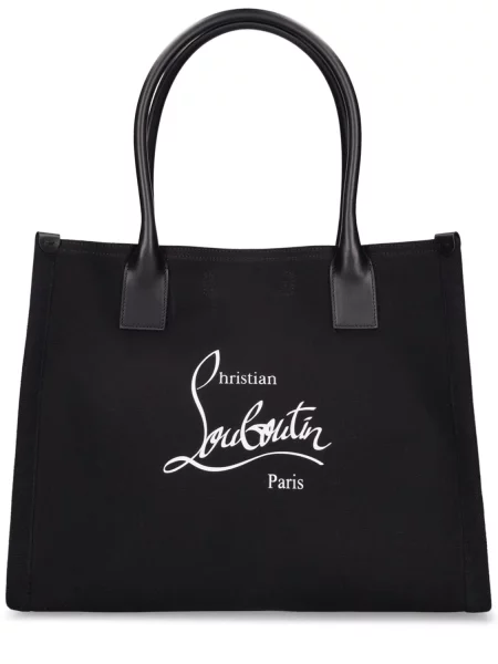 Καμβάς τσάντα Christian Louboutin μαύρο
