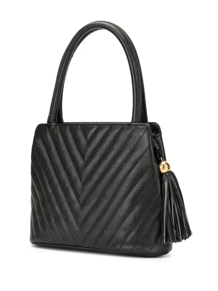 Kabelka Chanel Pre-owned s třásněmi černá
