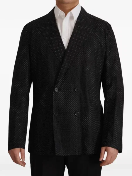 Sacou Dolce & Gabbana cu buline cu două rânduri de nasturi negru