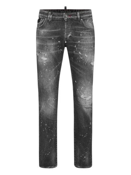 Blugi Philipp Plein zdrențuiți gri