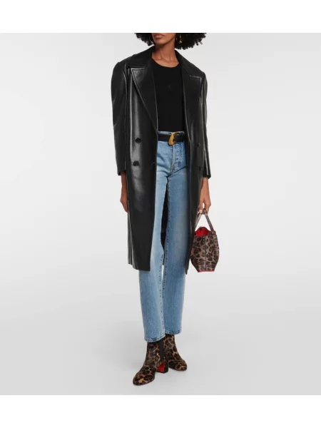 Cizme scurte Christian Louboutin din piele maro