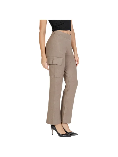 Pantaloni cargo Vila tricotate kaki