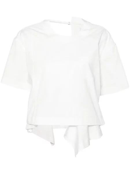 Tricou Sacai din poplin alb