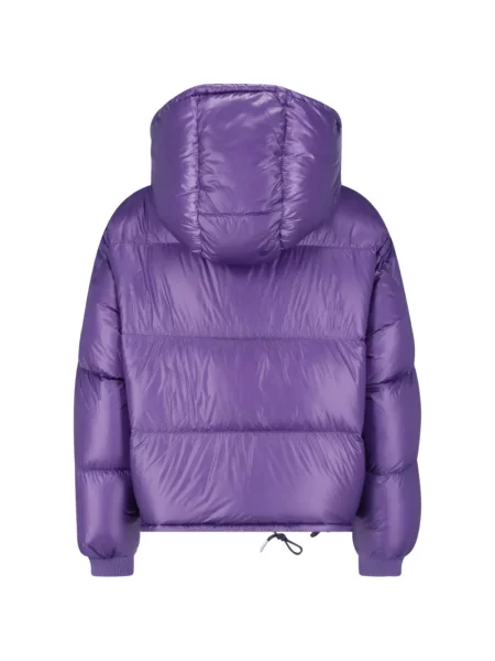 Scurt geacă cu puf Moncler cu glugă violet