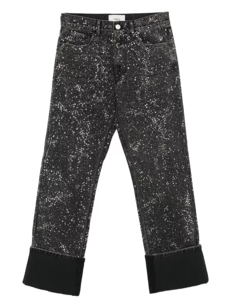 Blugi boyfriend Coperni de cristal negru