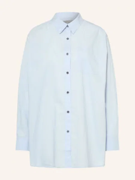 Allsaints Oversized Košilová Halenka Kaia tmavě modrá