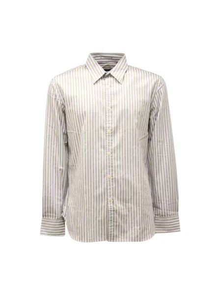 Koszula Ps By Paul Smith w paski z paskiem zielona
