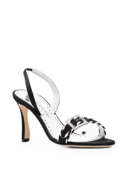 Sandale Manolo Blahnik slingback negru