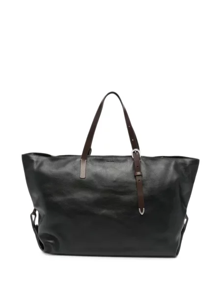 Geantă Paul Smith din piele cu bretele negru