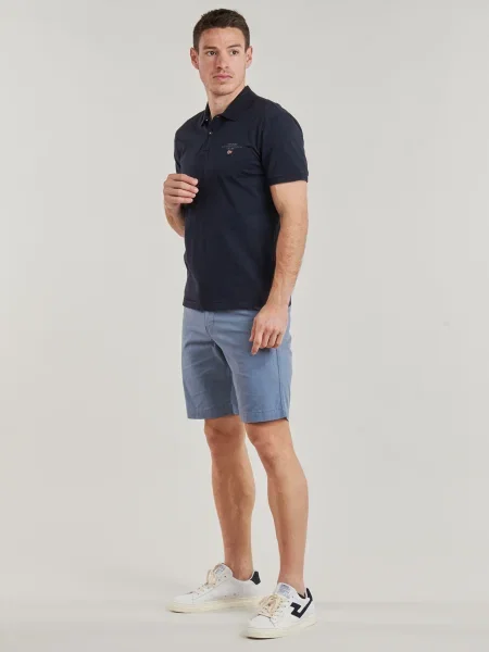 Polo Napapijri din jerseu albastru