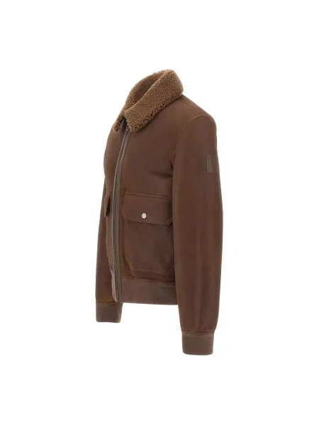 Kurtka Belstaff z owczej skóry brązowa