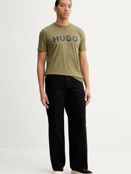 HUGO Majica Dulivio Khaki zelena