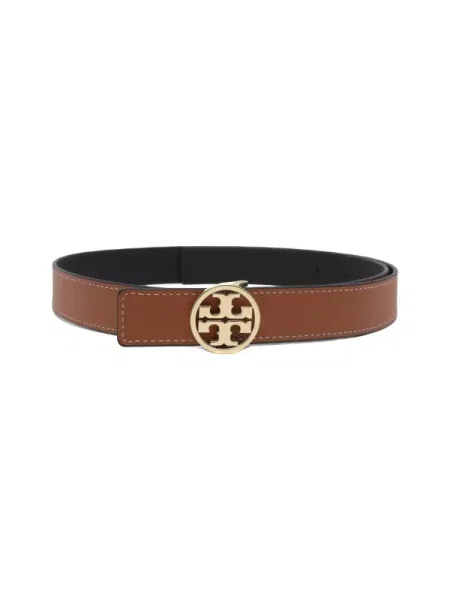 Bőr megfordítható öv Tory Burch fekete
