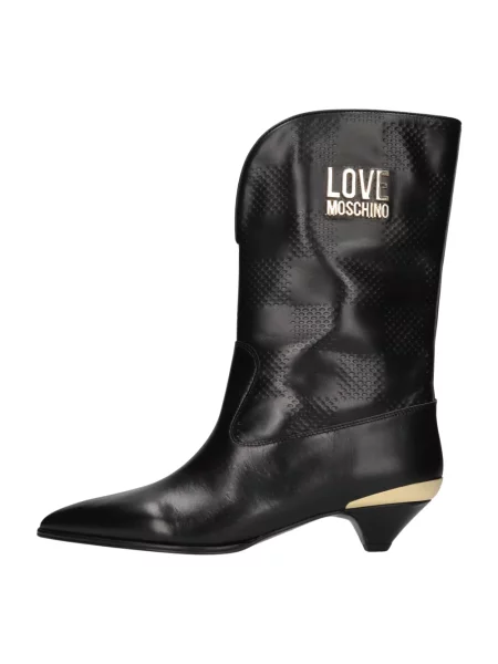 Botki Love Moschino skórzane czarne