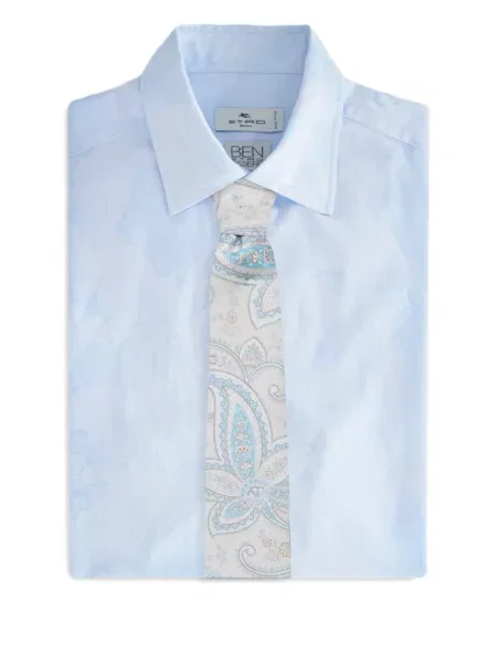 Cravată Etro cu model paisley albastru