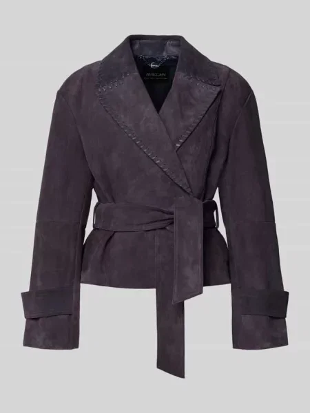 Kurtka skórzana z wiązanym Marc Cain