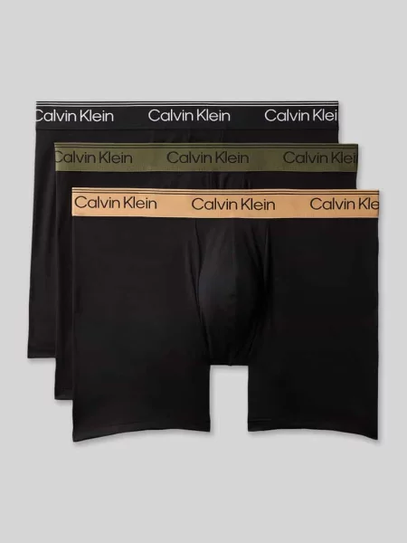 Majtki & obcisłe bokserki z elastycznym pasem z logo w zestaw 3 szt. model BOXER BRIEF' Calvin Klein Underwear czarne