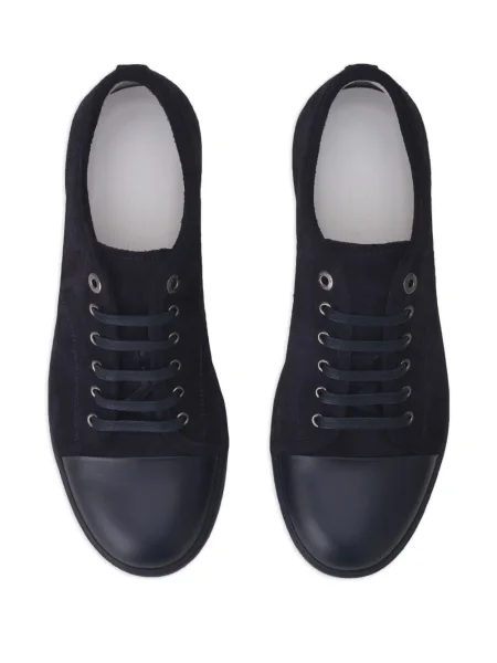Șapcă Lanvin din piele de căprioară albastru