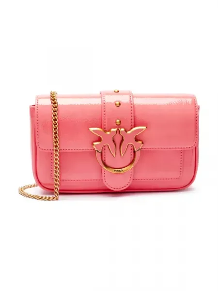 Pinko De piele geantă pe umăr LOVE ONE roz