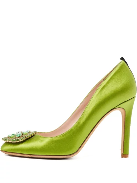 Pantofi cu toc Sjp By Sarah Jessica Parker din satin de cristal verde