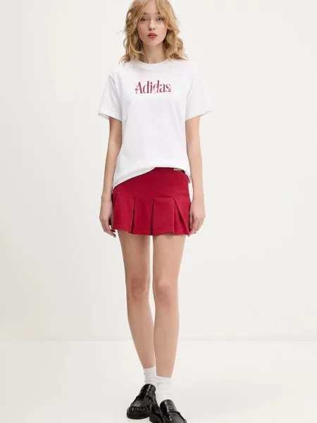 Adidas spódnica mini rozkloszowana czerwony