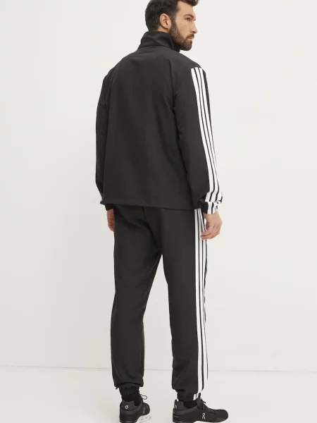 Смугасті костюмні штани Adidas чорні