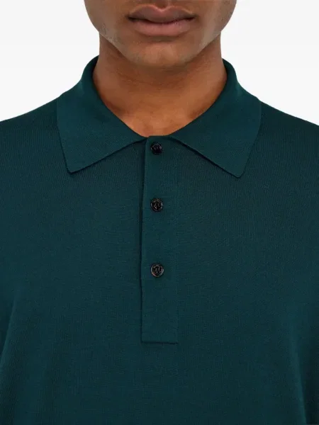 Polo Ferragamo de lână cu mâneci lungi verde