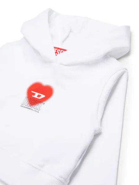 Bluza z kapturem dziecięca Diesel biała