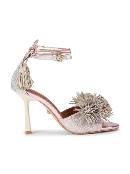Sandali Kurt Geiger London Pom Pom Ankle Tie Sandal zlata