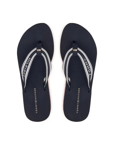 TOMMY HILFIGER Flip-flops albastru marin alb