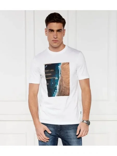 BOSS BLACK Tricou TIburt alb