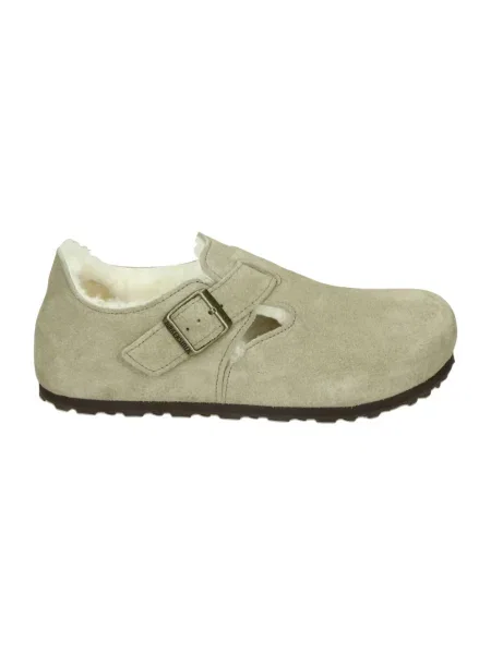 Klapki Birkenstock zamszowe szare