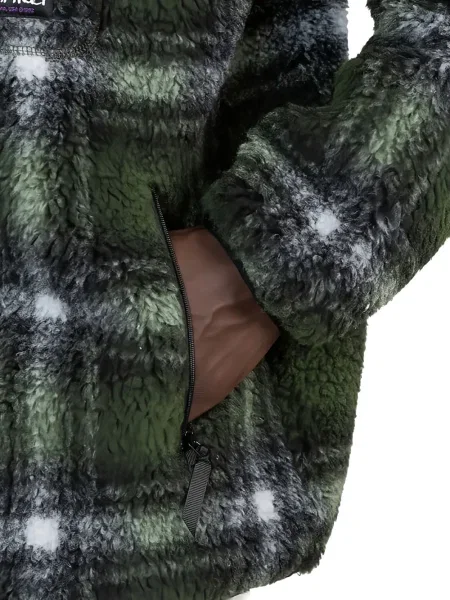 Geacă Gramicci din fleece în carouri verde