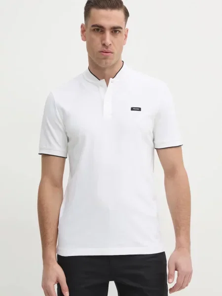 Calvin Klein Тениска с яка и бял
