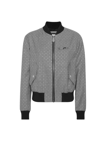 Kurtka bomber Philipp Plein o krotszym kroju szary