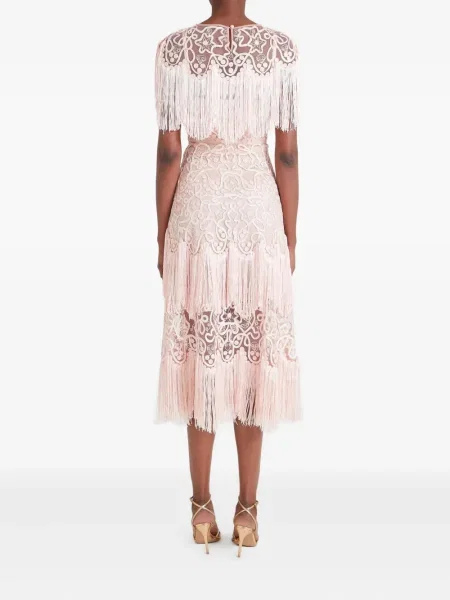 Костюм миди рокля Temperley London до коляното розово