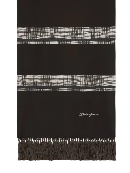 Fular Dolce & Gabbana cu franjuri maro