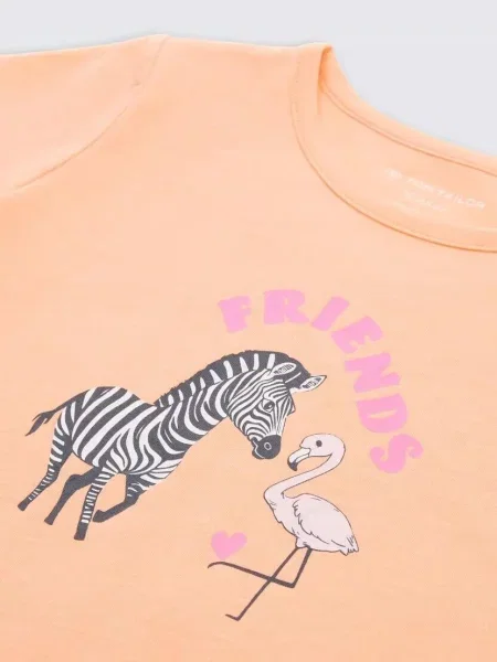 T-SHIRT DZIECIĘCY DZIEWCZĘCY TOM TAILOR PEACH pomarańczowa